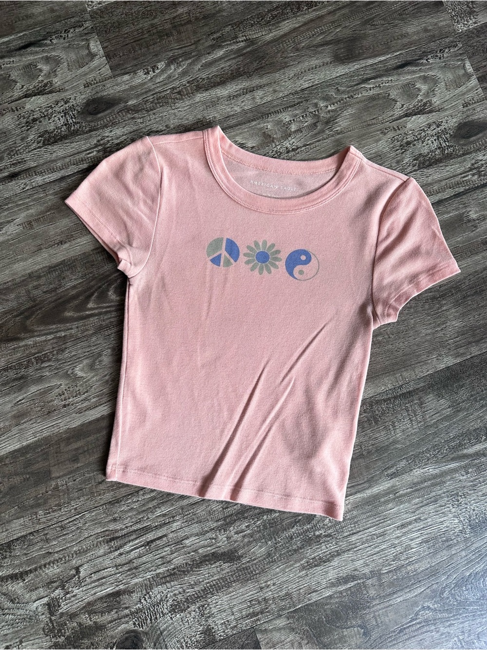 American Eagle Outfitters Pink Graphic Baby Tee